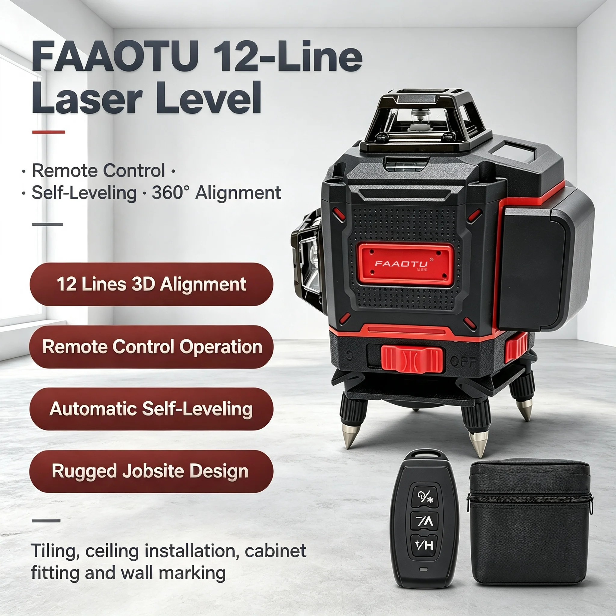 Level Laser Line - Nível a Laser Digital FAAOTU 360