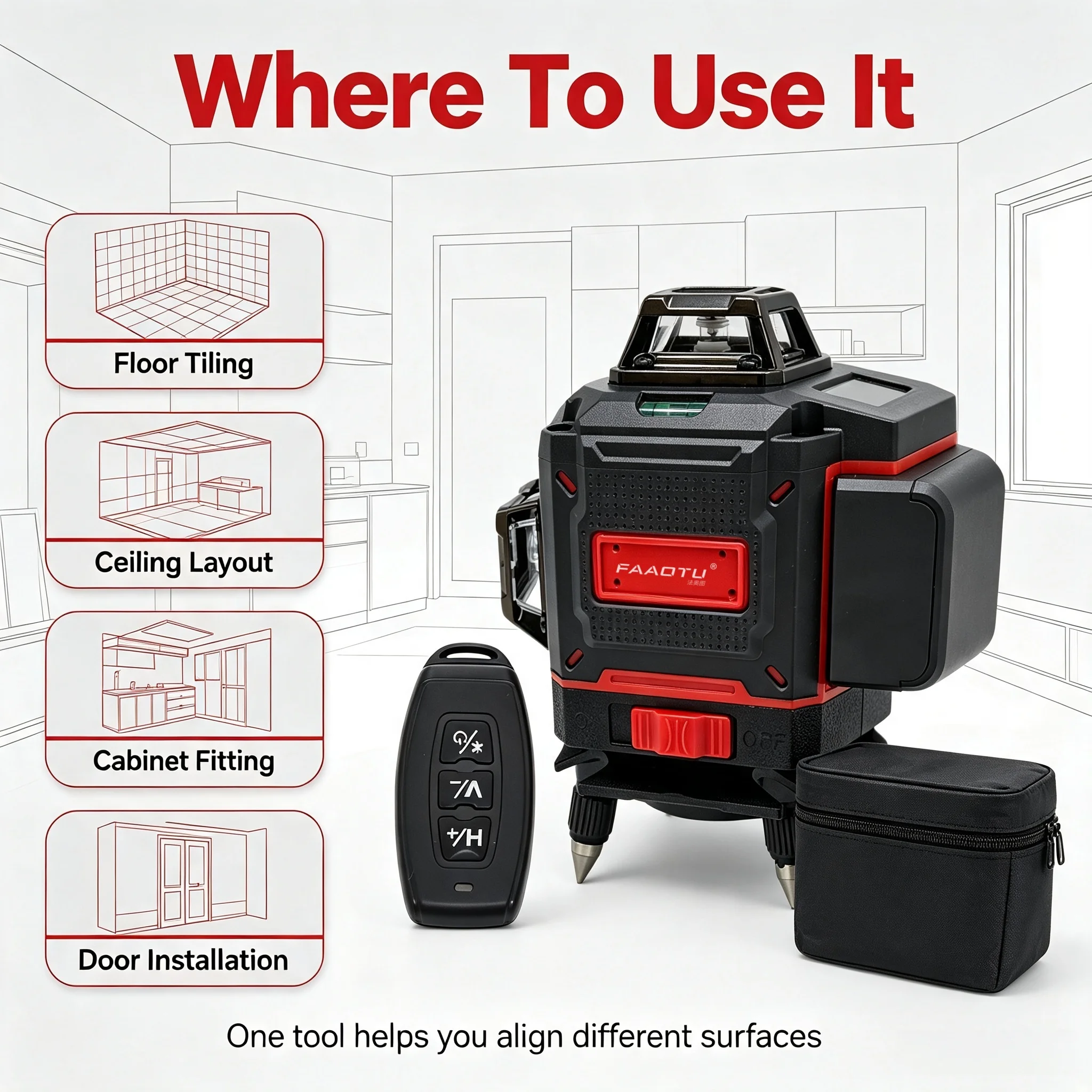 Nível a Laser Digital FAAOTU 3 - Level Laser Line avaliação e preço